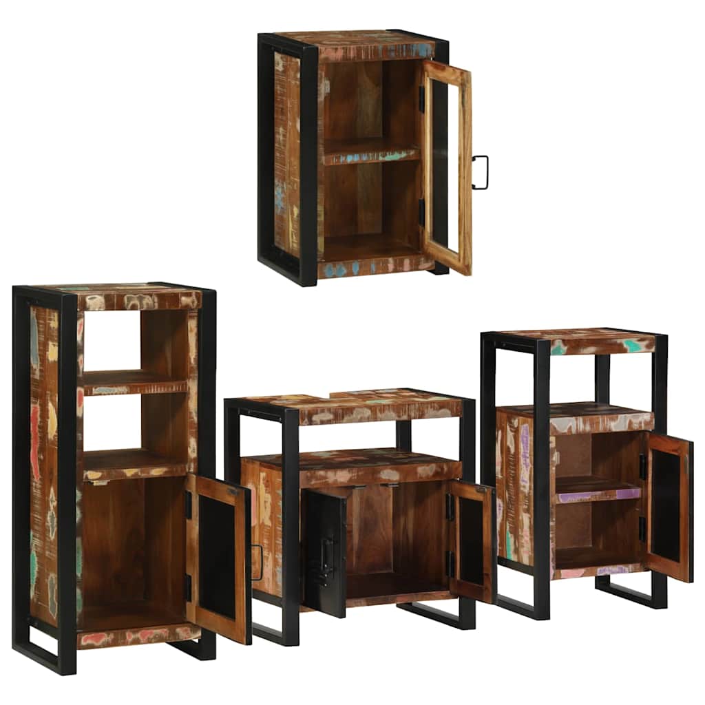 Badezimmermöbel-Set 4 stk. Mehrfarbig 55 x 35 x 60 cm