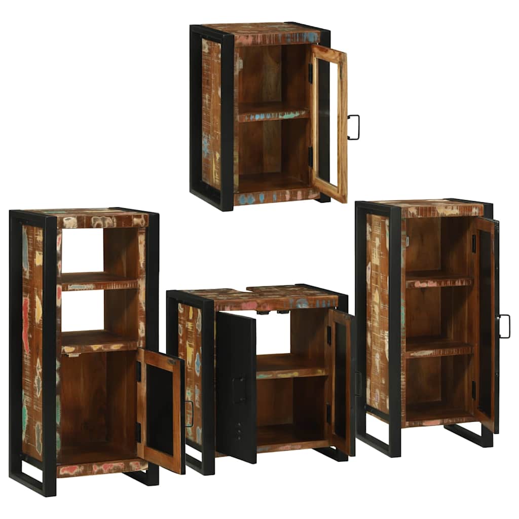 Badezimmermöbel-Set 4 stk. Mehrfarbig 55 x 35 x 60 cm