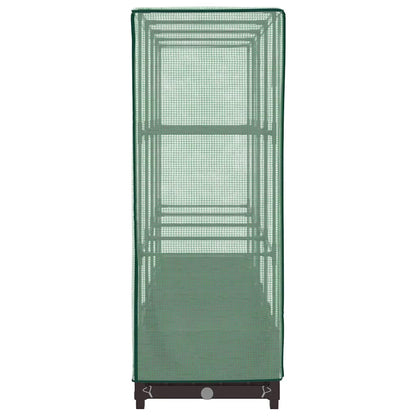 Hochbeet mit Gewächshaus-Aufsatz Rattan-Optik 160x40x123 cm