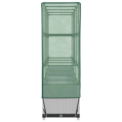 Hochbeet mit Gewächshaus-Aufsatz Rattan-Optik 160x40x138 cm