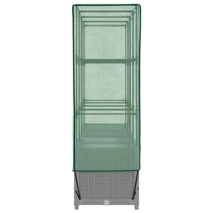 Hochbeet mit Gewächshaus-Aufsatz Rattan-Optik 160x40x138 cm