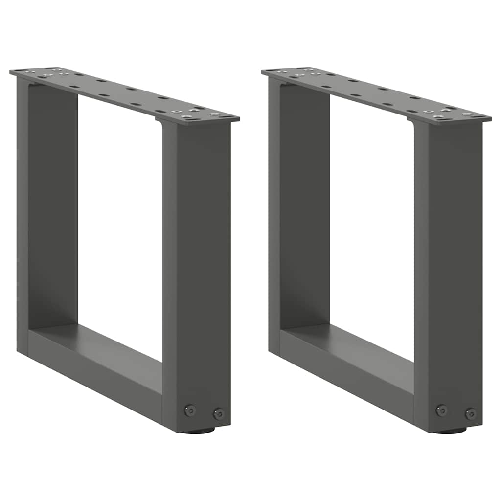 Couchtischbeine U-Form 2 Stk. Anthrazit 30x(30-31) cm Stahl