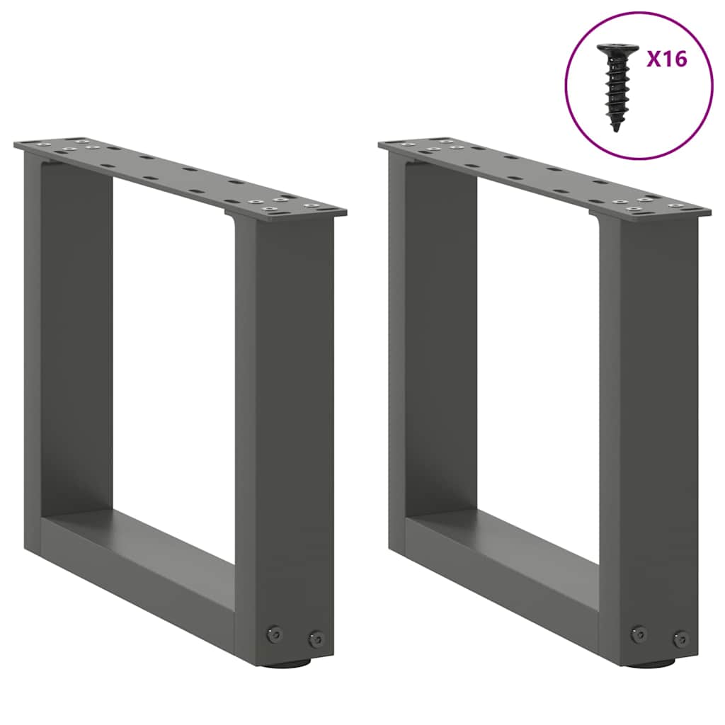 Couchtischbeine U-Form 2 Stk. Anthrazit 30x(30-31) cm Stahl