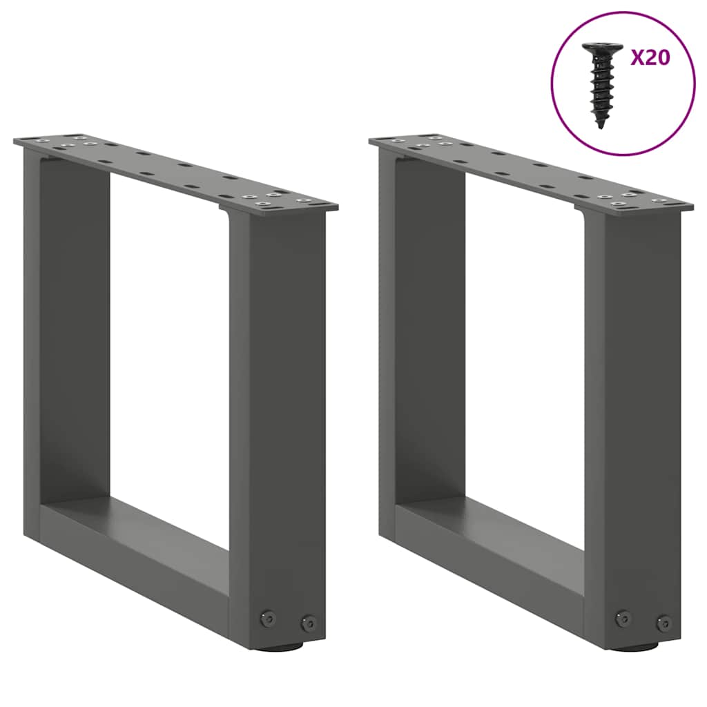 Couchtischbeine U-Form 2 Stk. Anthrazit 40x(30-31) cm Stahl