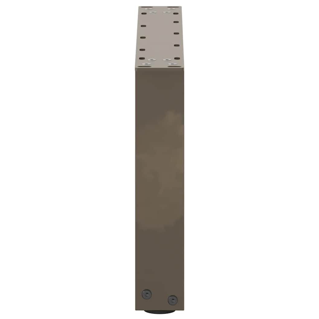 Pieds de table basse en U, 2 pièces, acier naturel, 50 x (30-31) cm