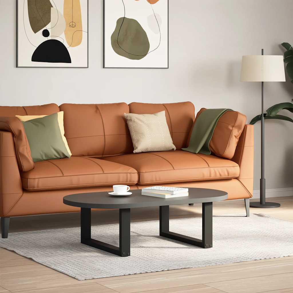 Pieds de table basse en U, 2 pièces, noir, 60 x 30-31 cm, acier