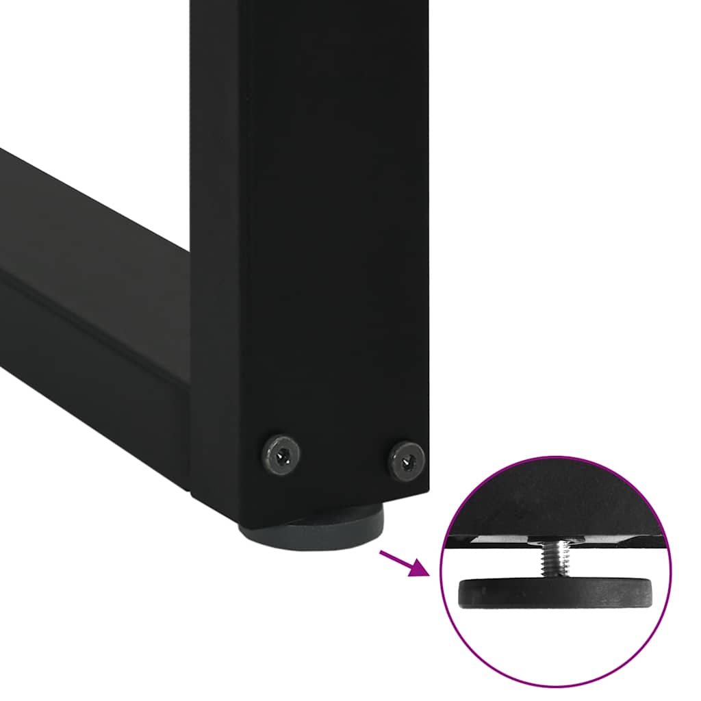 Pieds de table basse en U, 2 pièces, noir, 60 x 30-31 cm, acier