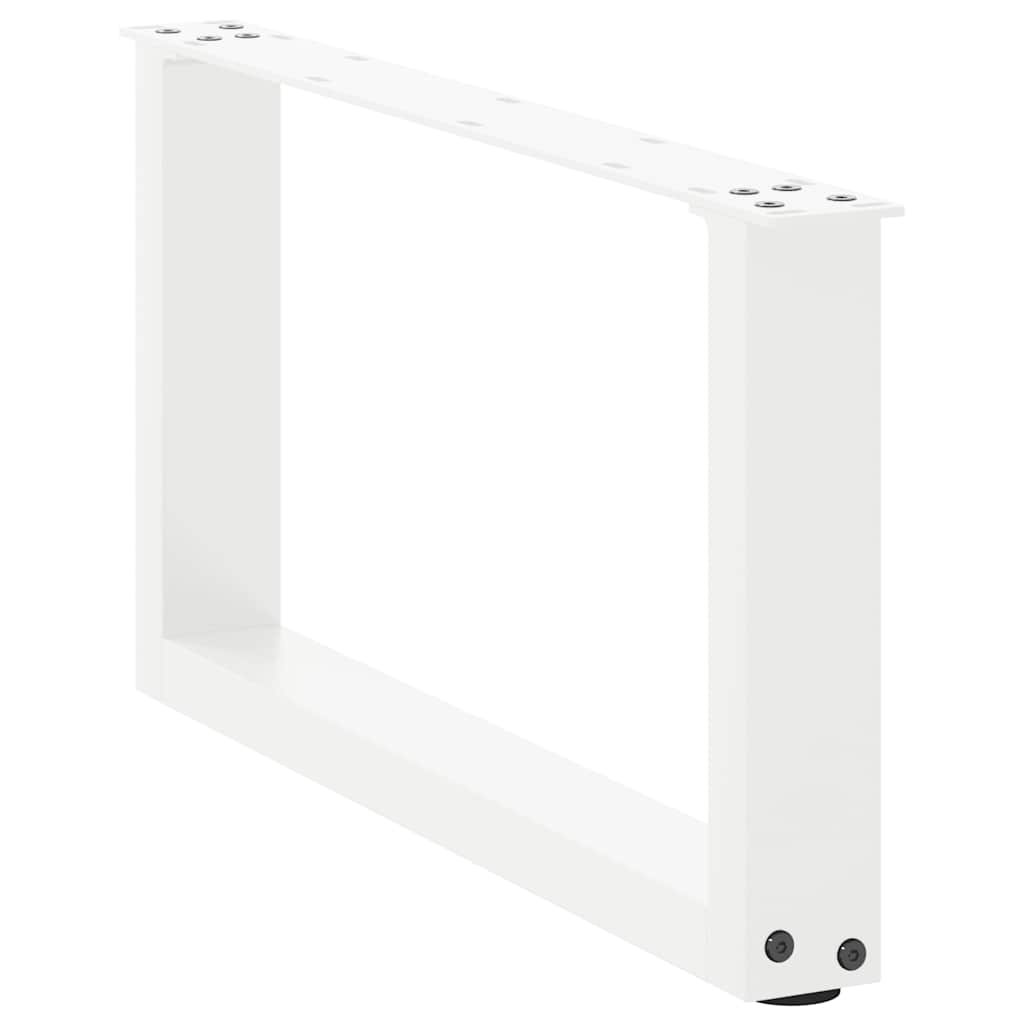 Pieds de table basse en U, 2 pièces, blanc, 60 x 30-31 cm, acier
