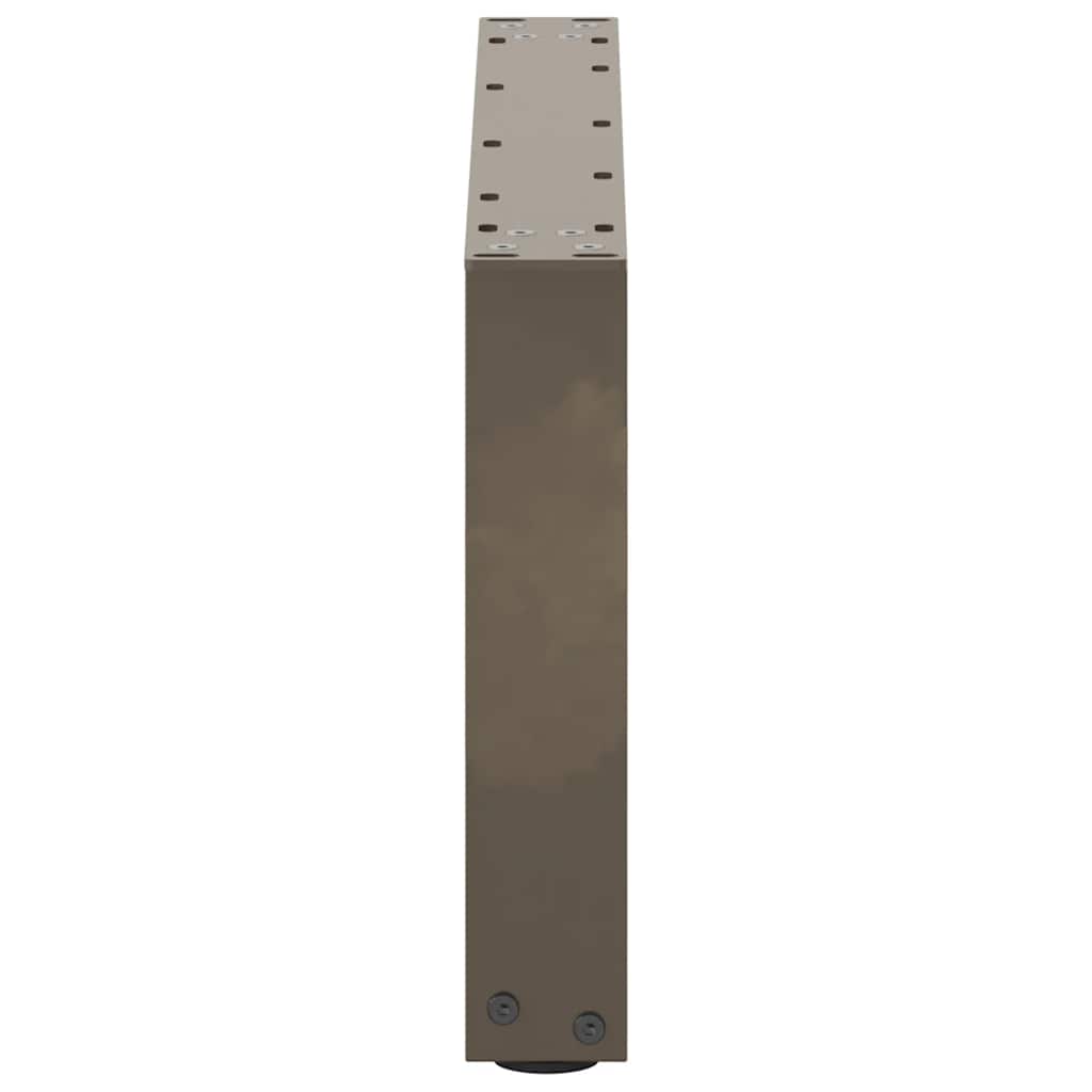 Pieds de table basse en U, 2 pièces, acier naturel, 60 x (30-31) cm