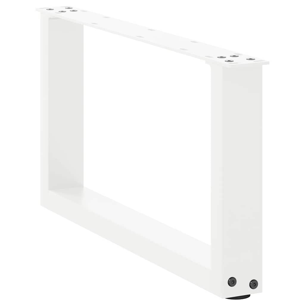 Pieds de table basse en U, 2 pièces, blanc, 70 x 30-31 cm, acier