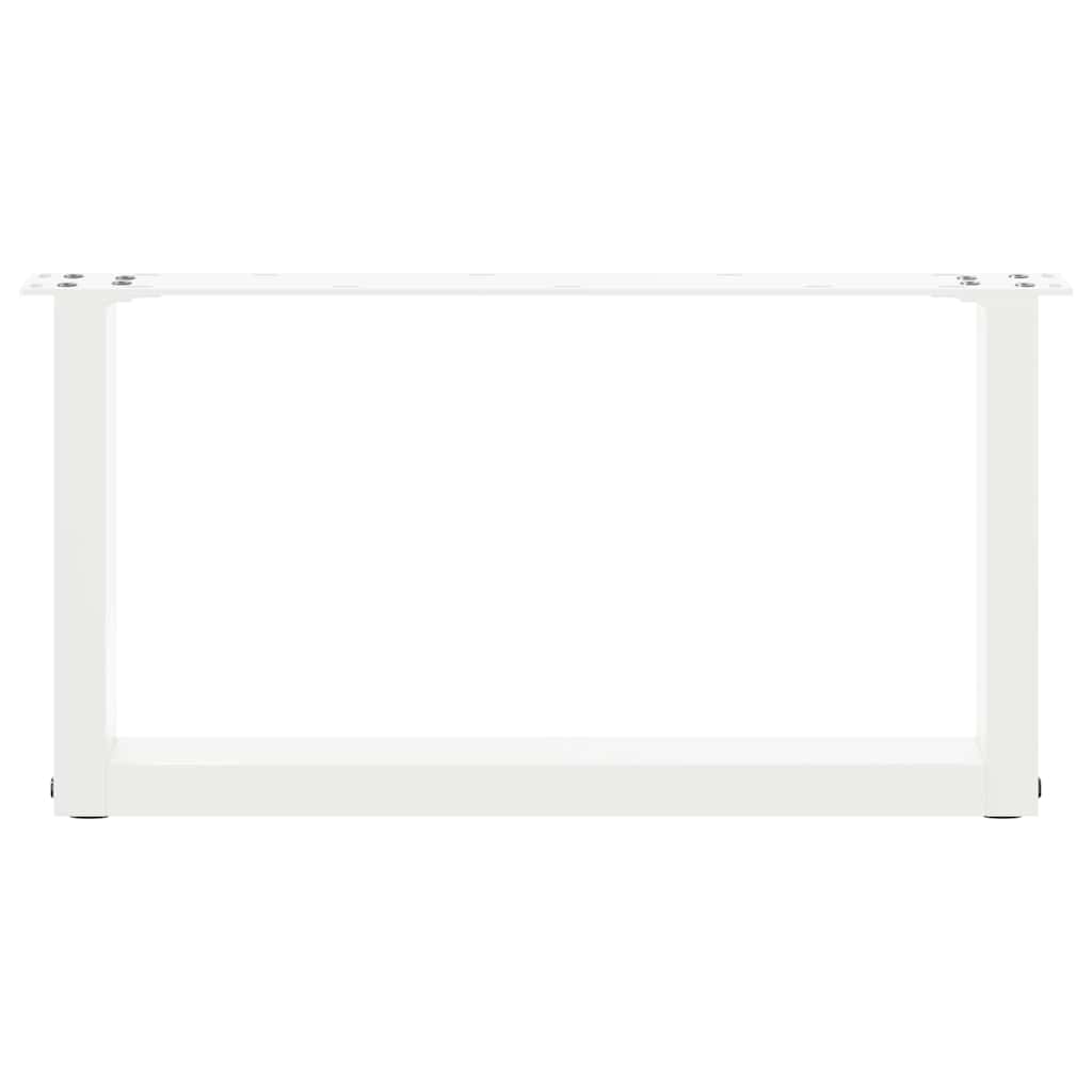 Pieds de table basse en U, 2 pièces, blanc, 70 x 30-31 cm, acier