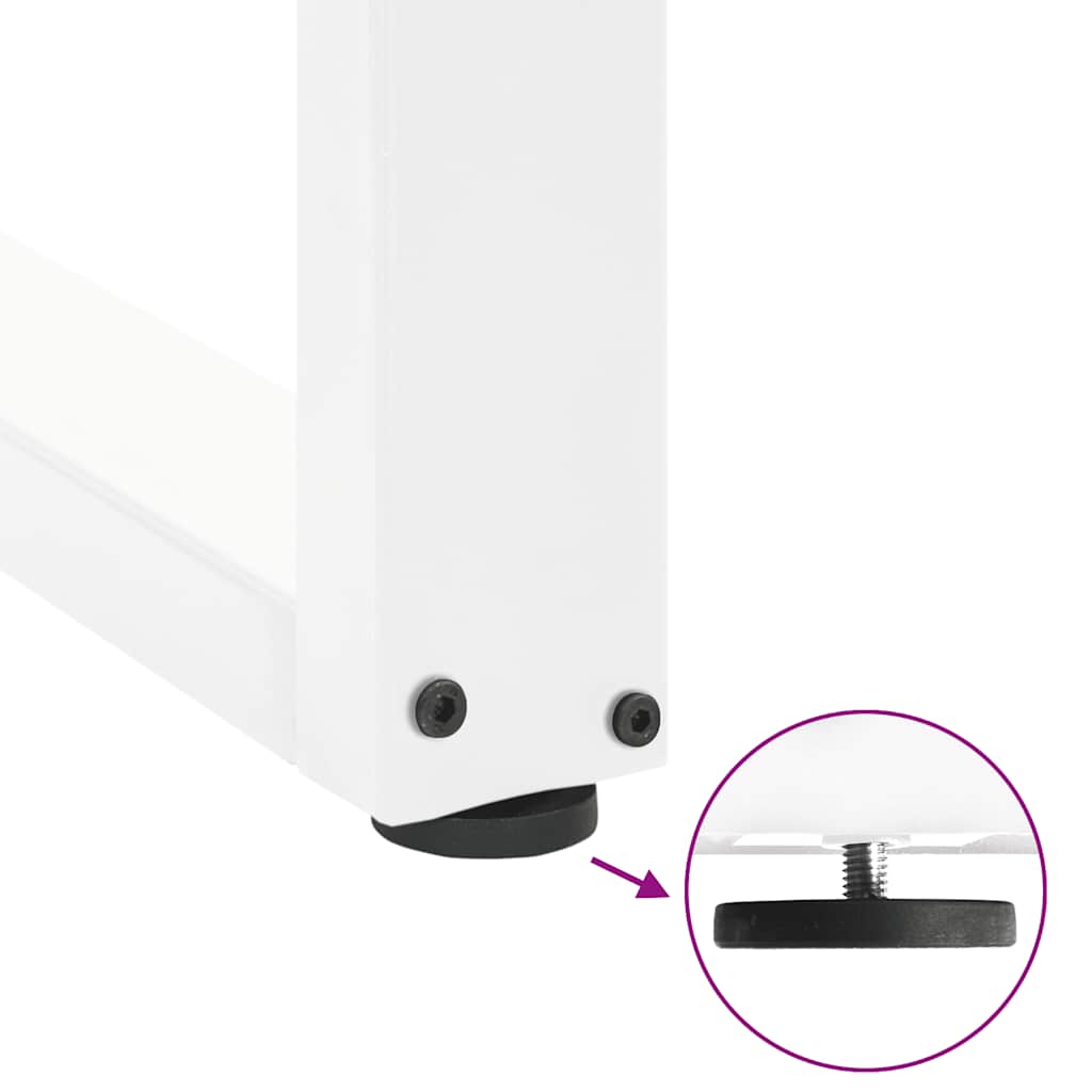 Pieds de table basse en U, 2 pièces, blanc, 70 x 30-31 cm, acier