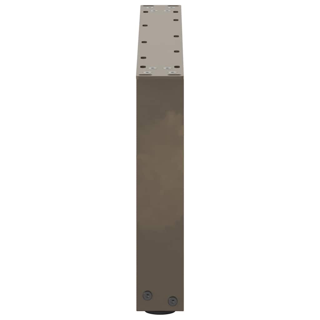 Pieds de table basse en U, 2 pièces, acier naturel, 70 x (30-31) cm