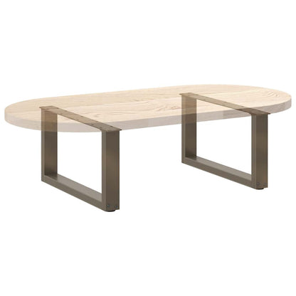 Couchtischbeine U-Form 2 Stk. Naturstahl 70x(30-31) cm Stahl