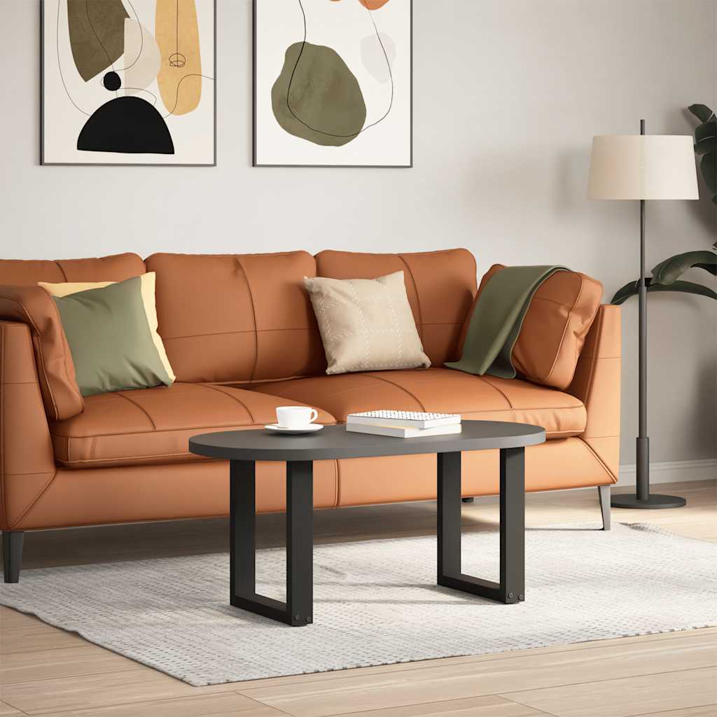 Pieds de table basse en U, 2 pièces, noir, 28 x 42-43 cm, acier