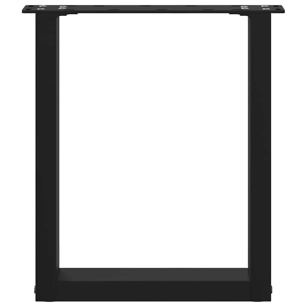 Pieds de table basse en U, 2 pièces, noir, 28 x 42-43 cm, acier