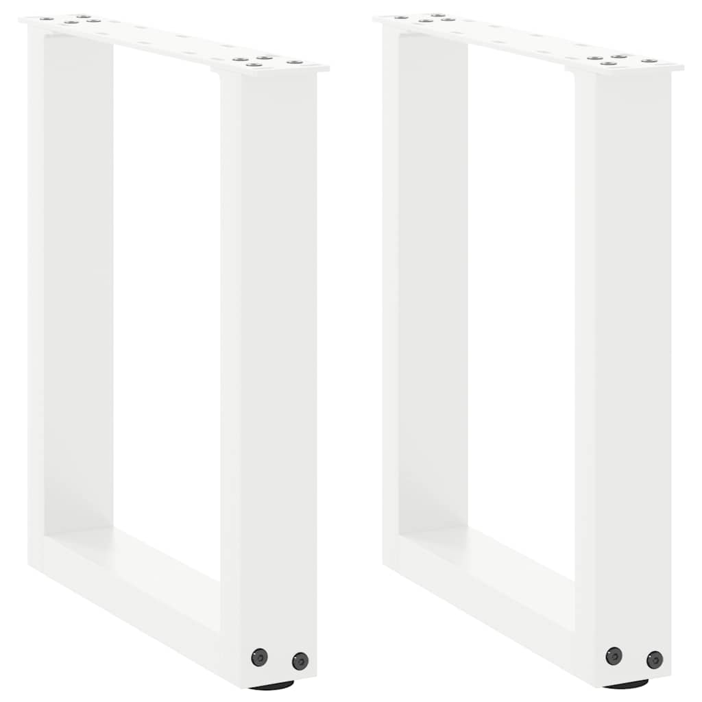 Couchtischbeine U-Form 2 Stk. Weiß 28x(42-43) cm Stahl