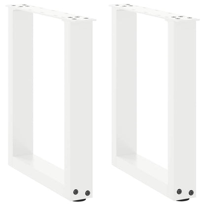 Couchtischbeine U-Form 2 Stk. Weiß 28x(42-43) cm Stahl