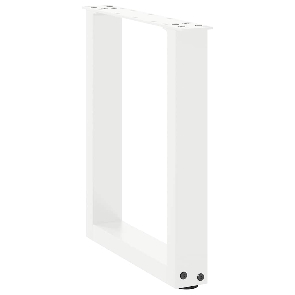 Couchtischbeine U-Form 2 Stk. Weiß 28x(42-43) cm Stahl