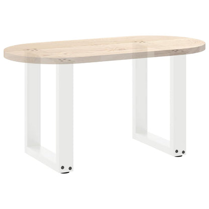 Couchtischbeine U-Form 2 Stk. Weiß 28x(42-43) cm Stahl