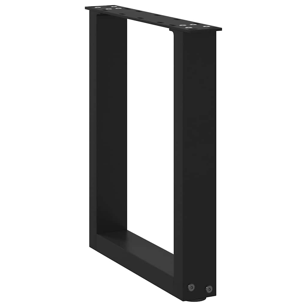 Pieds de table basse en U, 2 pièces, noir, 38 x 42-43 cm, acier