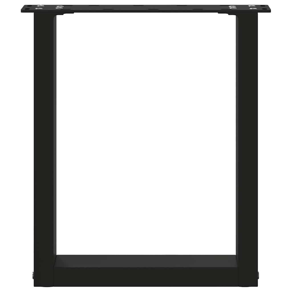 Pieds de table basse en U, 2 pièces, noir, 38 x 42-43 cm, acier