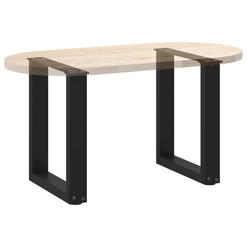 Pieds de table basse en U, 2 pièces, noir, 38 x 42-43 cm, acier