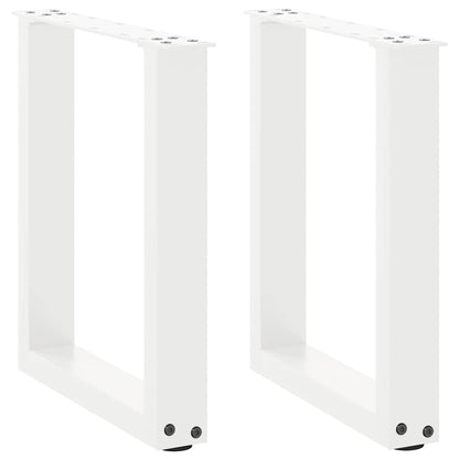 Couchtischbeine U-Form 2 Stk. Weiß 38x(42-43) cm Stahl