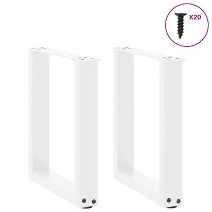 Couchtischbeine U-Form 2 Stk. Weiß 38x(42-43) cm Stahl