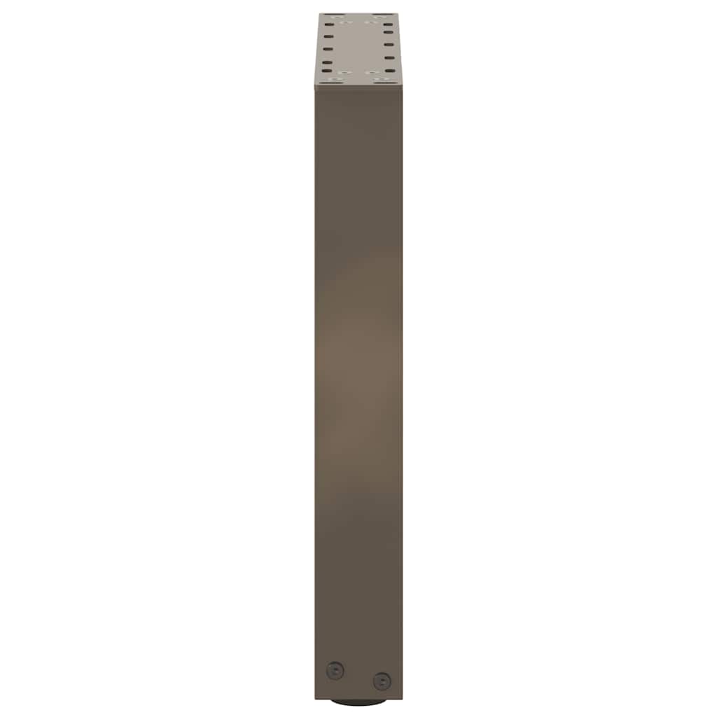 Pieds de table basse en U, 2 pièces, acier naturel, 38 x (42-43) cm