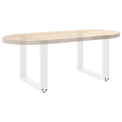 Couchtischbeine U-Form 2 Stk. Weiß 50x(42-43) cm Stahl