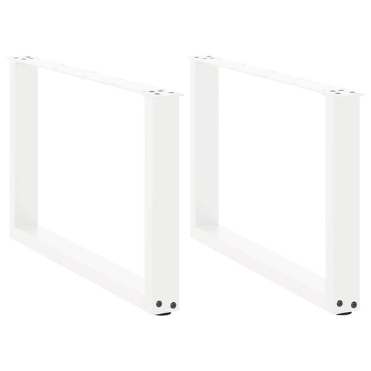 Pieds de table basse en U, 2 pièces, blanc, 60 x 42-43 cm, acier