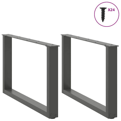Couchtischbeine U-Form 2 Stk. Anthrazit 60x(42-43) cm Stahl