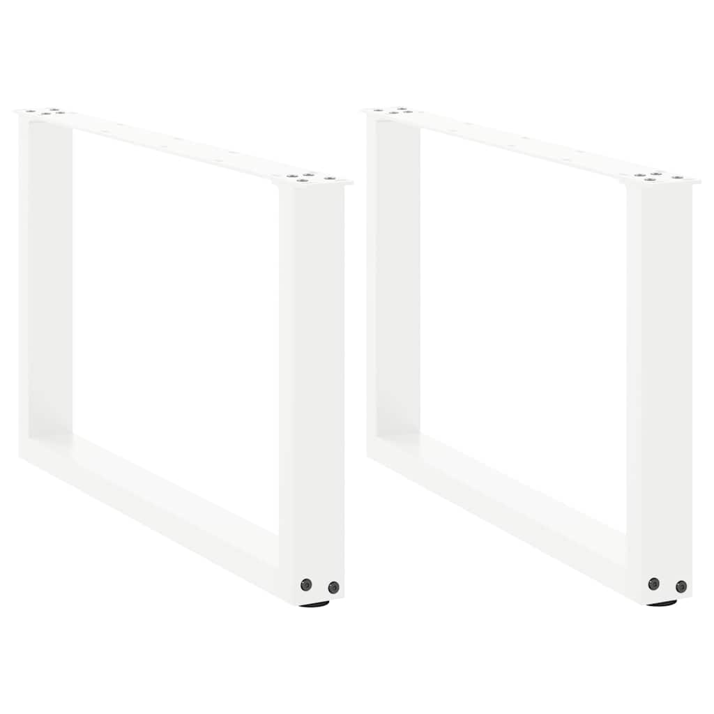 Pieds de table basse en U, 2 pièces, blanc, 70 x 42-43 cm, acier