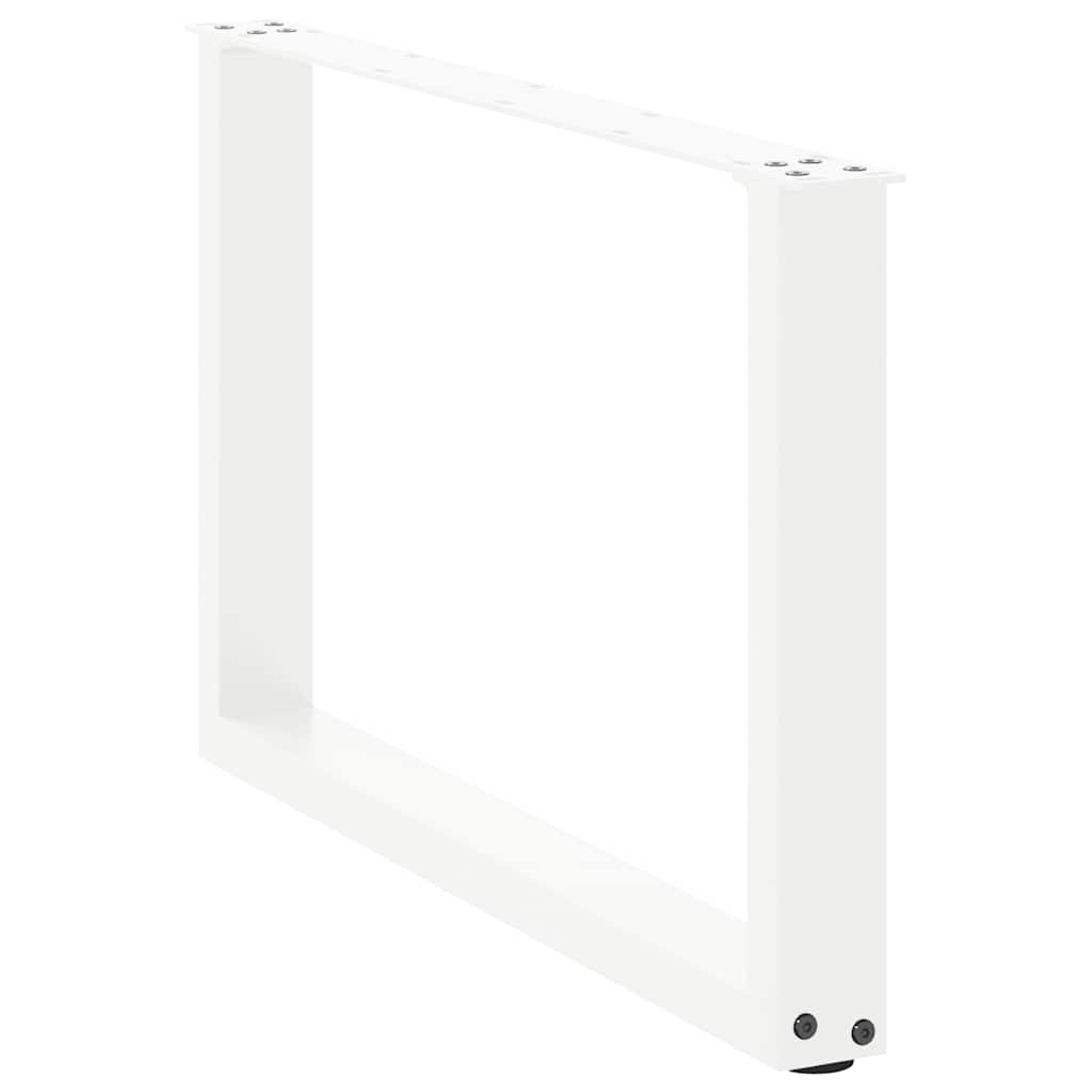 Pieds de table basse en U, 2 pièces, blanc, 70 x 42-43 cm, acier