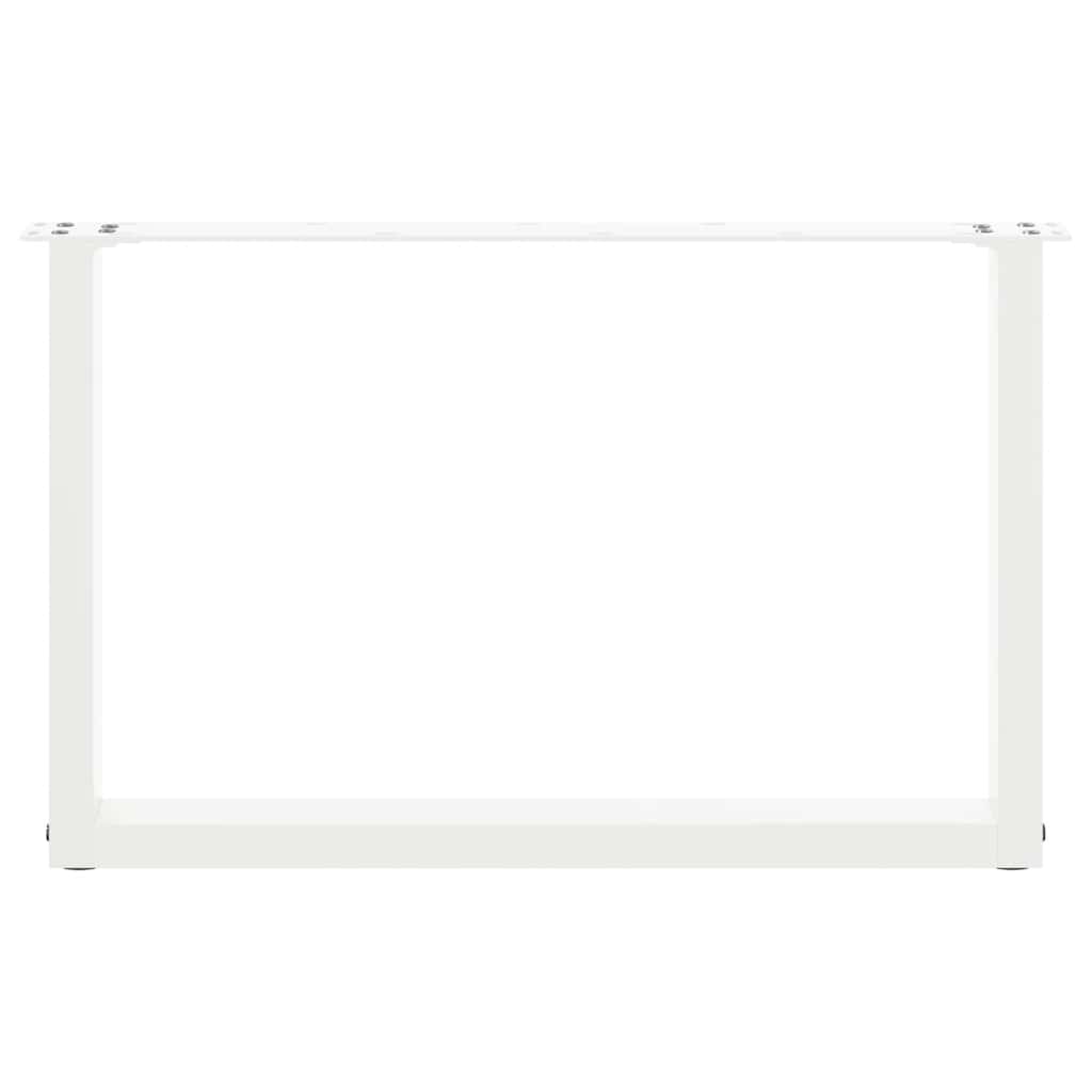 Pieds de table basse en U, 2 pièces, blanc, 70 x 42-43 cm, acier