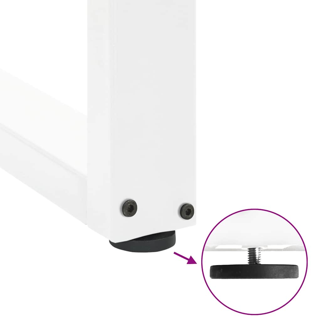 Pieds de table basse en U, 2 pièces, blanc, 70 x 42-43 cm, acier