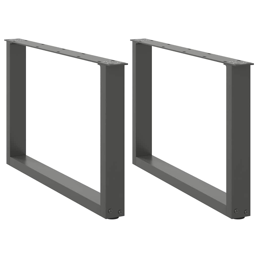 Pieds de table basse en U, 2 pièces, anthracite, 70 x (42-43) cm, acier