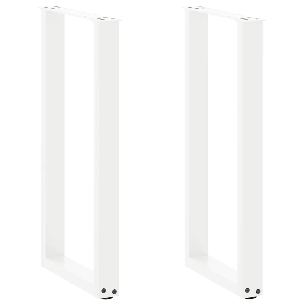 Konsolentischbeine U-Form 2 Stk. Weiß 28x(72-73) cm Stahl