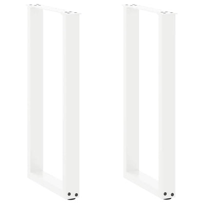 Konsolentischbeine U-Form 2 Stk. Weiß 28x(72-73) cm Stahl