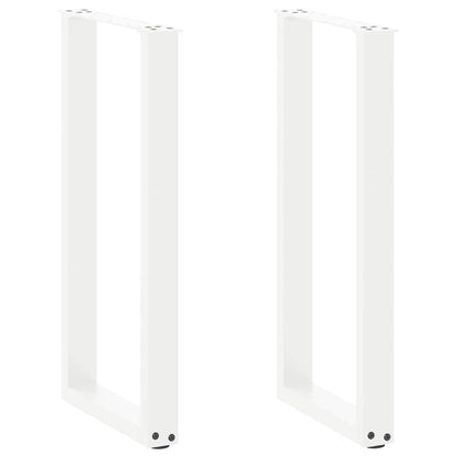 Konsolentischbeine U-Form 2 Stk. Weiß 38x(72-73) cm Stahl