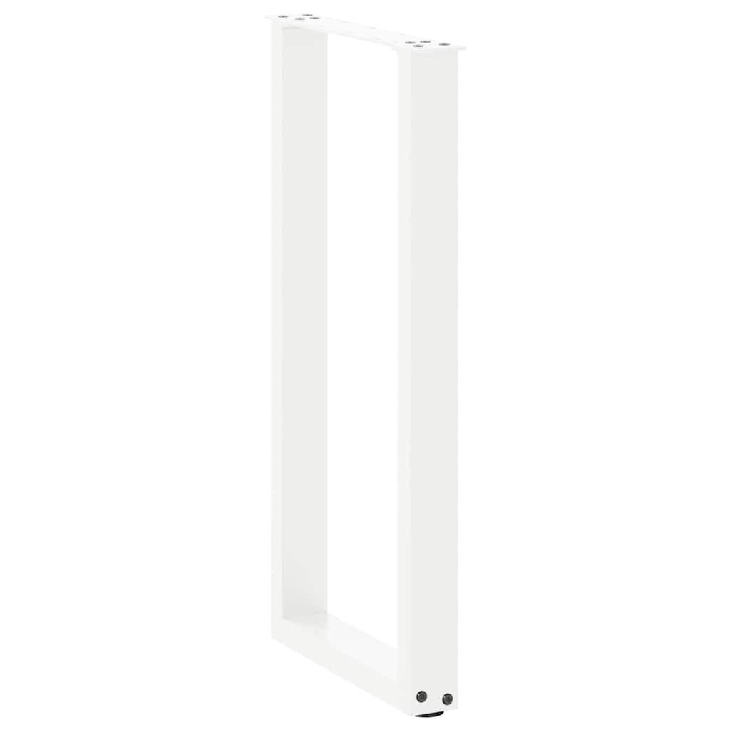Konsolentischbeine U-Form 2 Stk. Weiß 38x(72-73) cm Stahl