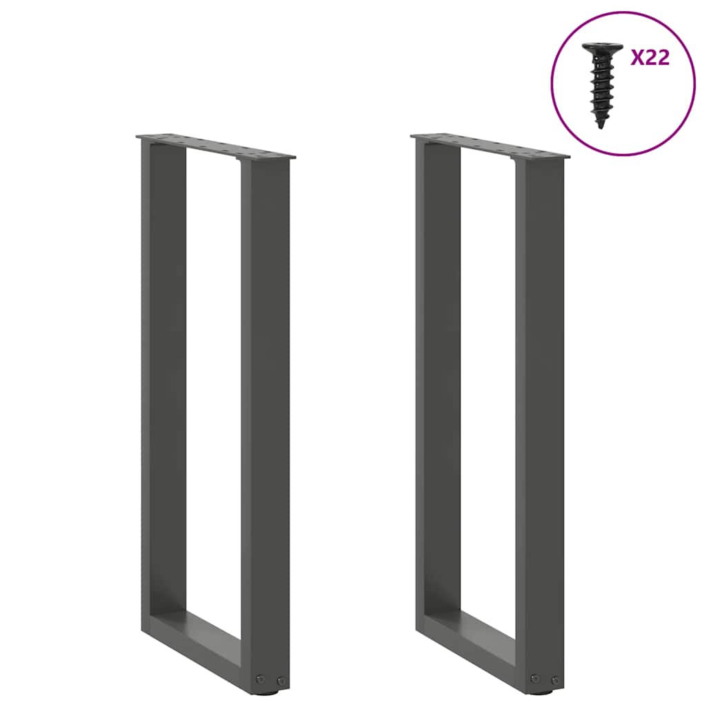 Konsolentischbeine U-Form 2 Stk. Anthrazit 38x(72-73) cm Stahl