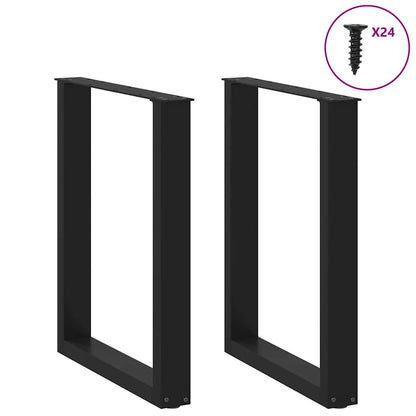 Esstischbeine U-Form 2 Stk. Schwarz 60x(72-73) cm Stahl
