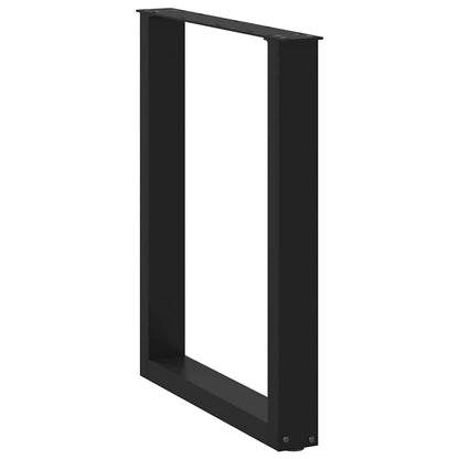 Esstischbeine U-Form 2 Stk. Schwarz 70x(72-73) cm Stahl