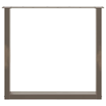 Esstischbeine U-Form 2 Stk. Naturstahl 90x(72-73) cm Stahl