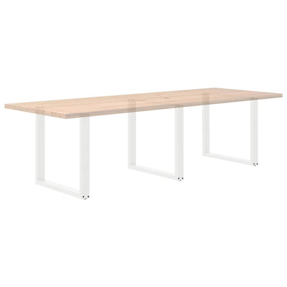 Esstischbeine U-Form 3 Stk. Weiß 90x(72-73) cm Stahl