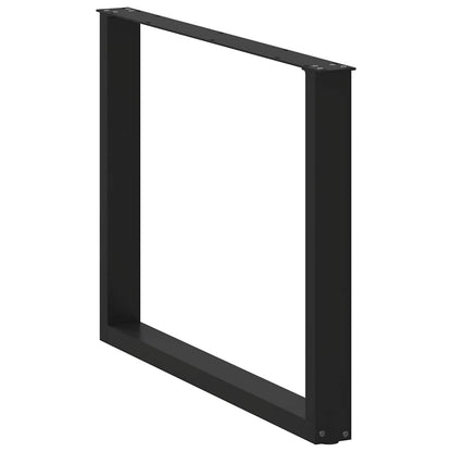 Esstischbeine U-Form 3 Stk. Schwarz 100x(72-73) cm Stahl