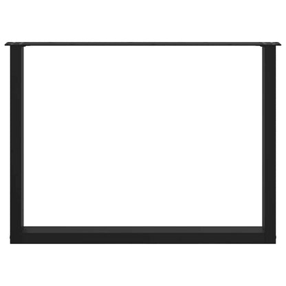 Esstischbeine U-Form 3 Stk. Schwarz 100x(72-73) cm Stahl