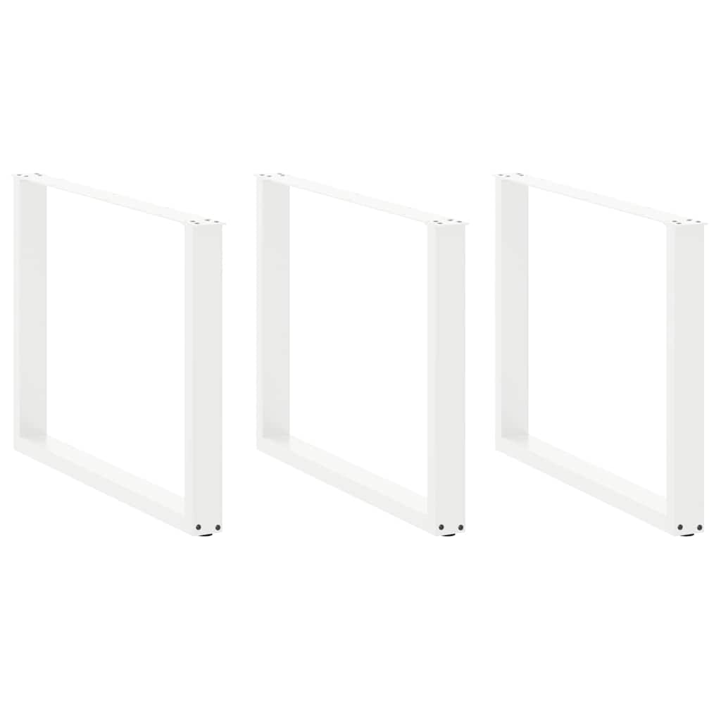 Esstischbeine U-Form 2 Stk. Weiß 100x(72-73) cm Stahl